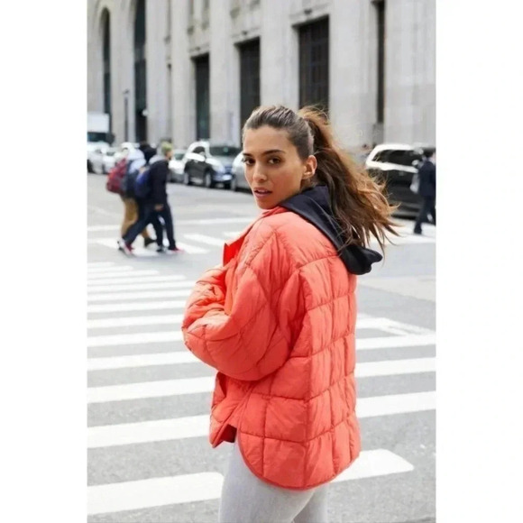 NWT Free People Pippa Packable Puffer Jacket FP Movement Orange Large - Picture 7 of 13